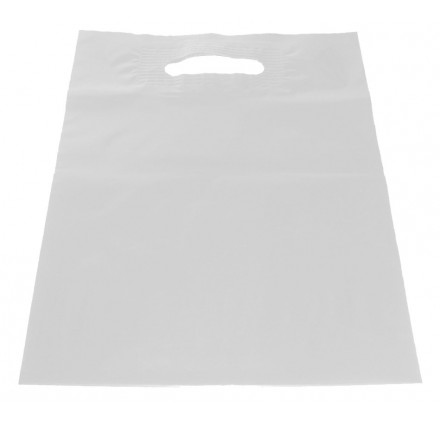 Borsa di plastica con manico fustellato 30x40cm