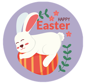 Etiquetas Páscoa Easter Hug - 40x40mm