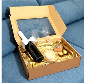 Scatole di cartone Express gourmet con finestra 400x300x100mm