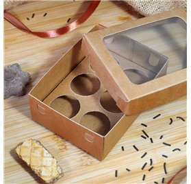 Caixa de Cartão com Divisória para 6 Brigadeiros 115x85x40mm