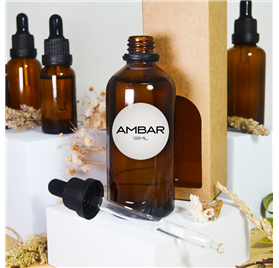Frasco de vidro Ambar 100 ml