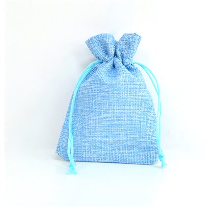 Saco juta 10x14cm Baby Blue