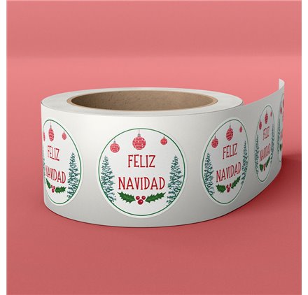 Etichetta Natale Pine Christmas 40x40mm