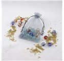 Saco 10x14cm organza Platinum Silver