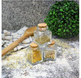 Barattolo in vetro Quadradito 40ml con tappo in sughero