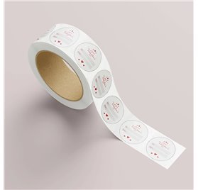 Etiqueta Dia dos Namorados Love's Melody - 40x40mm