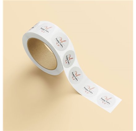 Etichetta Pasqua Bunny Tail 40x40mm
