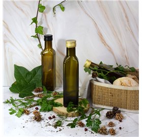 Bottiglia di vetro Orquidea Scura 250ml con tappo dorato