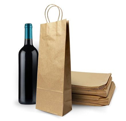 Sacchetti di carta 14x9x39cm per 1 bottiglia