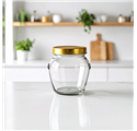 Frasco de vidro Orcio Heritage 100ml com tampa dourada