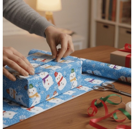 Carta da Regalo Pupazzi di Neve sul Ghiaccio 62cm x 90m