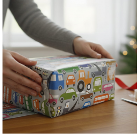Papel de embrulho infantil carrinhos