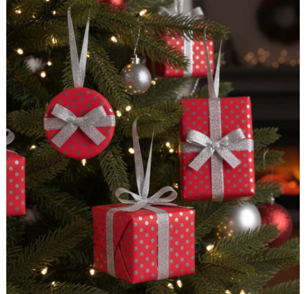 Carta da Regalo Rossa con Pois Argento 62cmx90m