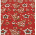 Papel de Embrulho Christmas Pine Trees Red 62cm x 90m