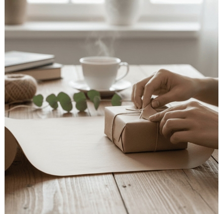 Papel de Embrulho Kraft Natural 70CM X 100M