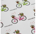 Papel de Embrulho 70cm Floral Bicycle