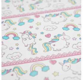 Papel de Embrulho 70cm Enchanted Unicorns