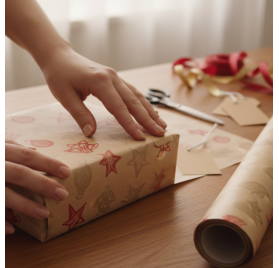 Papel de Embrulho 70cm Festive Red Sparkle