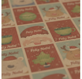 Papel de Embrulho 70cm Santa's Blocks