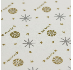 Papel de Embrulho 70cm Golden Snowflake