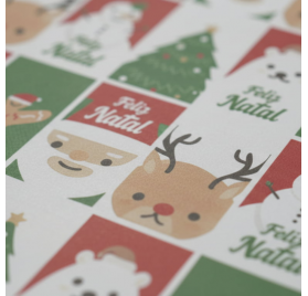 Papel de Embrulho 70cm Christmas Patchwork