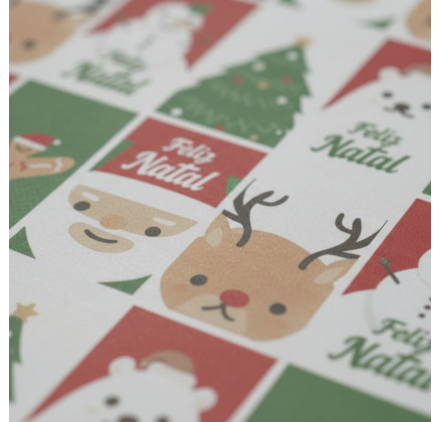 Papel de Embrulho 70cm Christmas Patchwork