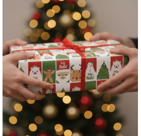 Papel de Embrulho 70cm Christmas Patchwork