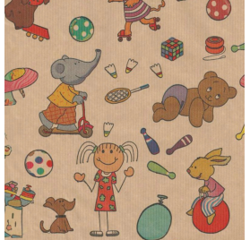 Papel de Embrulho 70cm Playful Pals Patchwork