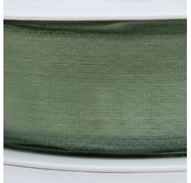 Fita organza verde aramada 25mm x 25m