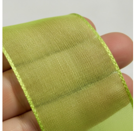 Nastro taffetà giallo con filo 25mm x 25m