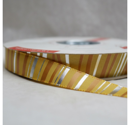 Nastro righe giallo rame 19mm x 100m