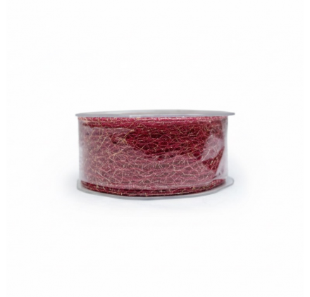 Nastro rete bordeaux e oro 38mm x 20m