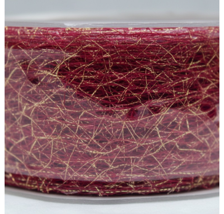 Nastro rete bordeaux e oro 38mm x 20m