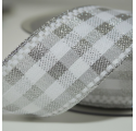 Fita tecida chanel prata 40mm x 20m