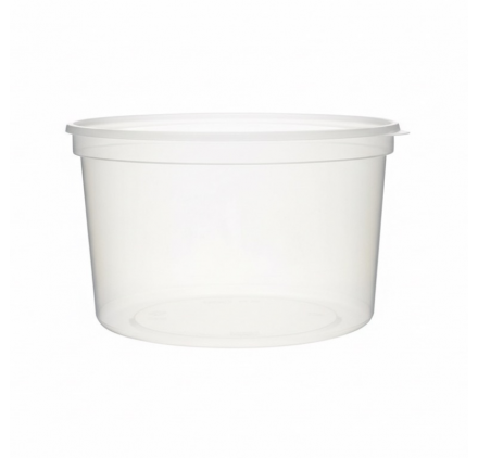 Ciotola di Plastica Bianca per Zuppa 500ml con Coperchio