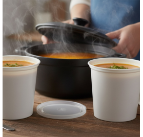 Pack 25 uni. Taça plástica sopa take away para sopa 1000ml