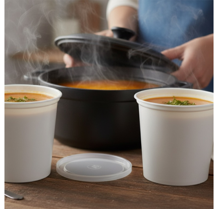 Taça Plástica Branca para Sopa 1000ml com Tampa