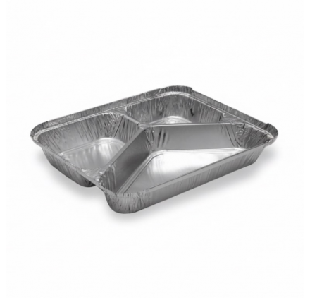 Forma de Alumínio Retangular 360ml/230ml/170ml Tripla Divisória