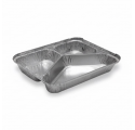 Pack 100 uni. Forma de aluminio retangular 360ml 230ml 170ml tripla divisória