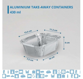 Vaschetta in Alluminio Rebelde To Go 430ml con Coperchio