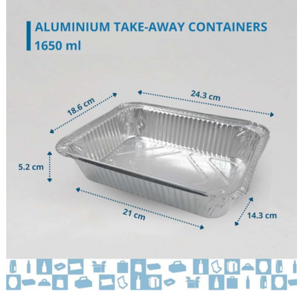Aluminum take away tray Rebelde To Go 1650ml