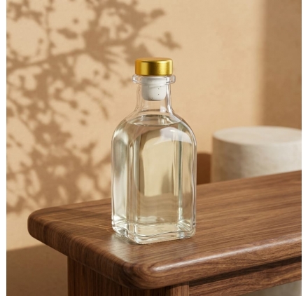Garrafa de vidro Safira 100ml com tampa de cortiça