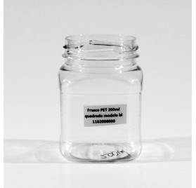 Bottiglia PET 200ml quadrata modello BL