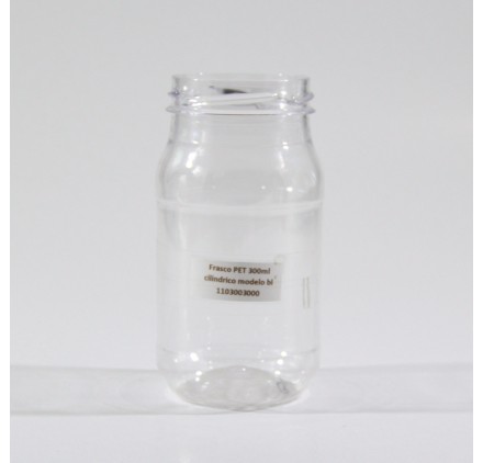 Frasco PET 300ml cilíndrico modelo BL