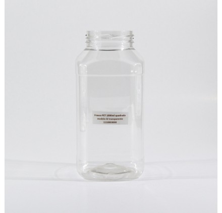 Flacone PET 1000ml quadrato modello BL