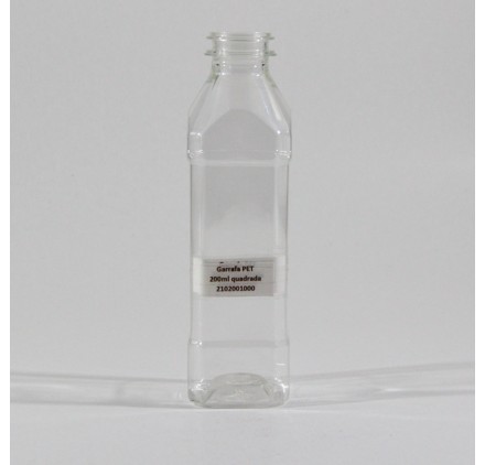Bottiglia PET 200ml Quadrata