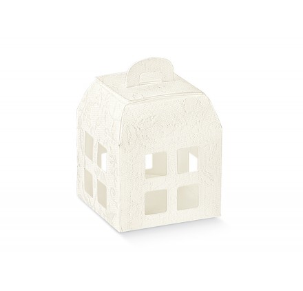 Scatola regalo LANTERNA con interno trasparente harmony bianco 55x55x60mm