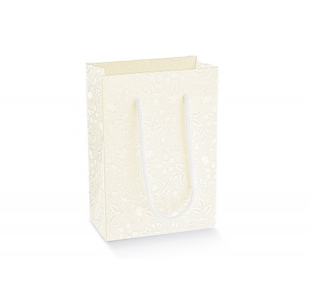 Scatola regalo shopper box con cordini harmony bianco 100x50x145mm