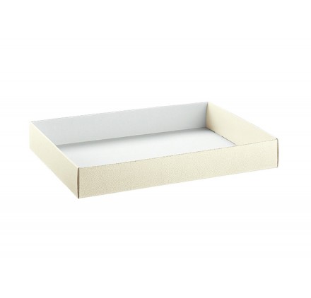 Scatola per regalo - Vassoio Pelle Bianco 500x350x70