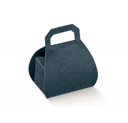 Caixa para brinde BORSA juta blu 60x40x80mm
